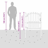 Fence Gate with Spikes Grey 125 x 100 cm Powder-coated steel 42009018