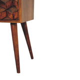 Mini Chestnut Cube 2 Drawer Bedside IN3288