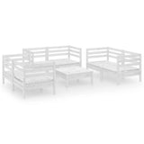 7 Piece Garden Lounge Set White Solid Pinewood 3082588