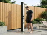 Solar Shower with Shower Head and Faucet 40 L Black and Silver 42039811