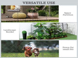 Decorative Garden Fencing, 43in x 11.5ft Outdoor Picket Fence Panels, 4PCs Rustproof Metal Wire T3398P323889