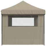 Foldable Party Tent Pop-Up with 3 Sidewalls Taupe 4004970