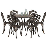 Garden Dining Set 7 pcs Bronze Aluminium 3334712