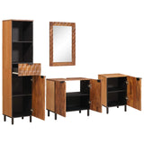 Bathroom Sets 4 pcs Acacia Brown Winish Solid Mango Wood 3310038