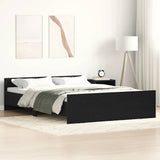 Bed Frame without Mattress Black Oak 140x190 cm Engineered Wood 3329324