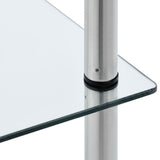 6-Tier Shelf Transparent 40x40x160 cm Tempered Glass 249507