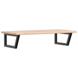 Basin Shelf Wall Mounted Steel and Solid Wood Oak 3302387