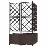 Garden Planter 3 pcs Brown 80 x 80 x 143 cm PP 42002818