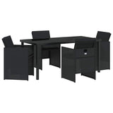 Garden Dining Set 5 pcs Black Poly Rattan 3380595