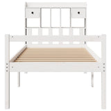 Bookcase Bed without Mattress White 75x190 cm Small Single Solid Wood Pine 3322040