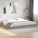 Bed Frame without Mattress Grey Sonoma 180x200 cm Super King Engineered Wood 842005