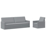 Sofa Set 2 pcs Light Grey Fabric 3433176