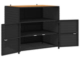 Cabinet Black 70 x 50 x 87 cm Polyester and Roly Ratten 42026912