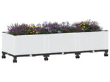 Garden Planter with Wheels White 120 x 40 x 48 cm PP 3423050
