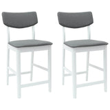 Dining Chairs 2 pcs White 48 x 49 x 95 cm Solid Rubber Wood 42020478