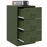 Bedside Cabinets 2 pcs Olive Green 34.5x39x62 cm Steel 841784