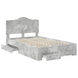 Bed Frame Concrete Grey 120 x 200 cm Engineered Wood 3413624