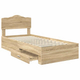 Bed Frame with Headboard Sonoma Oak 90 x 190 cm Engineered Wood 3413249