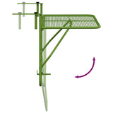 Balcony Table Green 60x40 cm Steel 340918