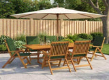 7-Piece Garden Dining Set Natural Solid Acacia Wood 3434529