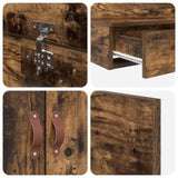 Storage Bed Frame with Drawer Smoked Oak 236.5 x 200 x 31.5 cm 3335625