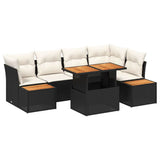 Garden Sofa Set with Storage 10 pcs Black Poly rattan 3358836