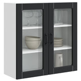 Wall Glass Cabinet PORTO Black 80 x 31 x 80 cm Engineered Wood 885416