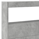 Headboard Cabinet with LED Concrete Grey 220x17x102 cm 839227