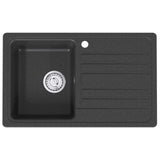 Kitchen Sink with Drainer Granite 76.5 cm x 46 cm x 28 cm 42053744