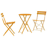 Folding Bistro Set 3 pcs Mustard Steel 42002969