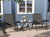 Three-Piece Garden Table and Chair Set - Black T3398P323786