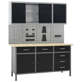 Workbench with Four Wall Panels and Two Cabinets 3053440