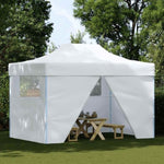 Professional Folding Party Tent with 4 Sidewalls 280x410x315 cm Steel White 48900