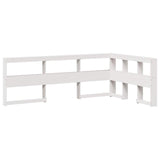 ZNTS Bookcase Bed without Mattress White 120x200cm Solid Wood Pine 3324464