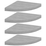Wall Corner Shelves 4 pcs Concrete Grey 35x35x3.8 cm MDF 326644