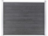 WPC Fence Set 1 Square 1 Slanted 273x186 cm Grey 3054431