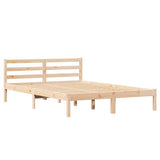 Bed Frame Brown 225.5 x 165.5 x 69.5 cm Solid Pine Wood 869782