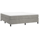 Box Spring Bed Frame Light Grey King Velvet 3121156