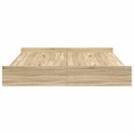 Storage Bed Frame Sonoma oak 200 x 200 cm Engineered wood 3335263