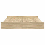 Storage Bed Frame Sonoma oak 200 x 200 cm Engineered wood 3335263