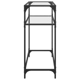 Console Table with Transparent Glass Top 80x35x81 cm Steel 846024