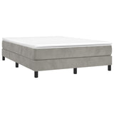 Box Spring Bed Frame Light Grey Double Velvet 3121190
