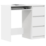 Desk White 90x45x76 cm Engineered Wood 801373