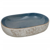 Countertop Basin Sand and Blue Oval 59x40x14 cm Ceramic 155099