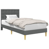 Bed Frame with Headboard Dark Grey 90 x 190 cm Fabric 42027822