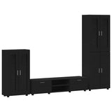 TV Cabinet Set with Drawer FLORIN 3 pcs Black Engineered Wood 3397975