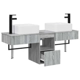 Bathroom Furniture Set 3 pcs Grey Sonoma Engineered Wood 3405603