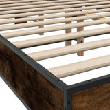 Bed Frame without Mattress Smoked Oak 135x190 cm Double 3280124