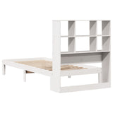 Bookcase Bed without Mattress White 90x200cm Solid Wood Pine 3322557