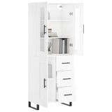 Highboard White 69.5x34x180 cm Engineered Wood 3198681